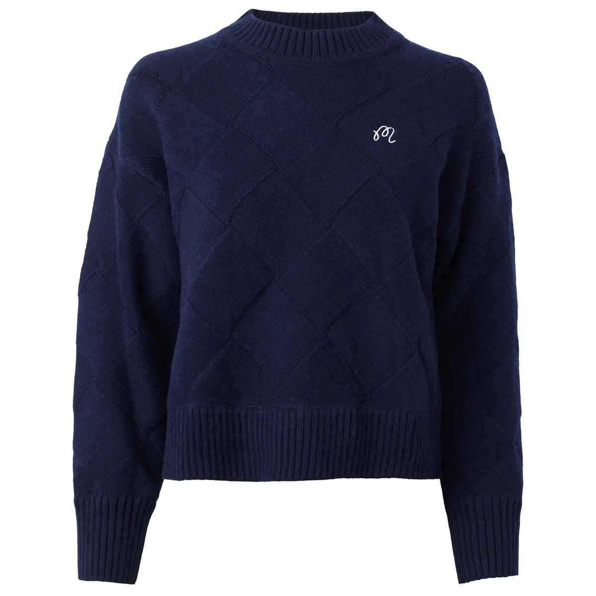 Womens Charlotte Basket Weave Knit Pageant Blue