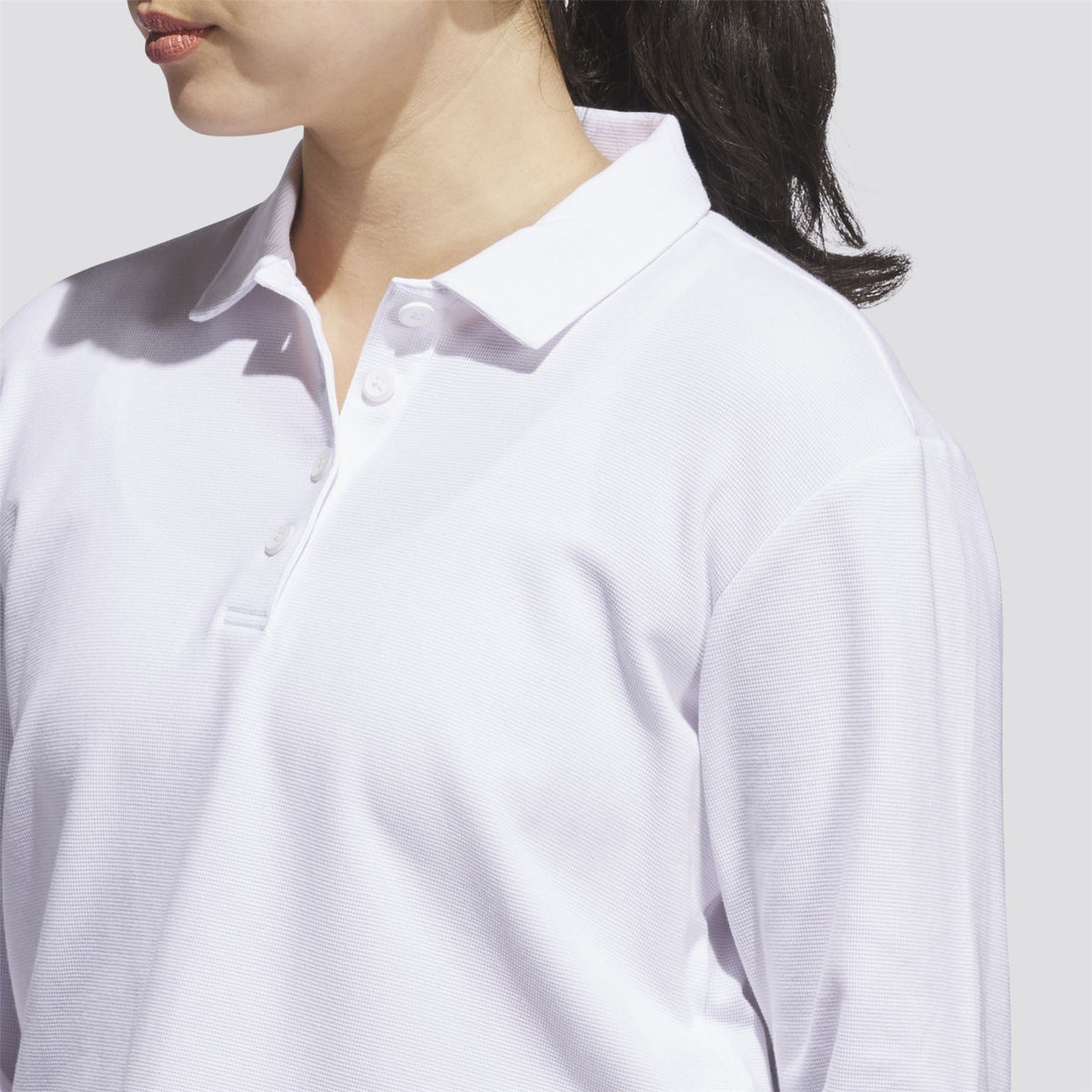 Womens Beyond The Course LS Loose Fit Polo White