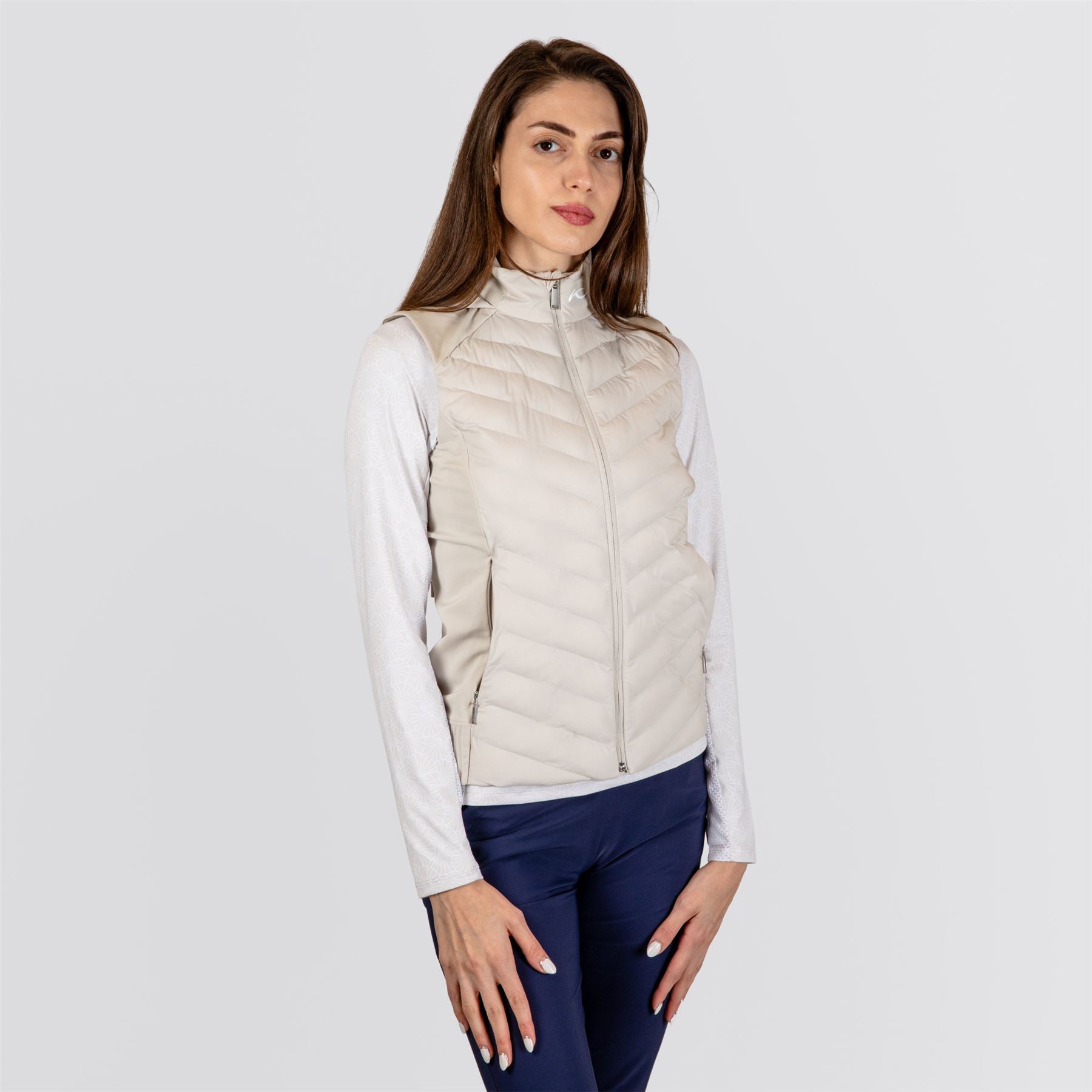 Womens Sundance Hooded Vest Oyster