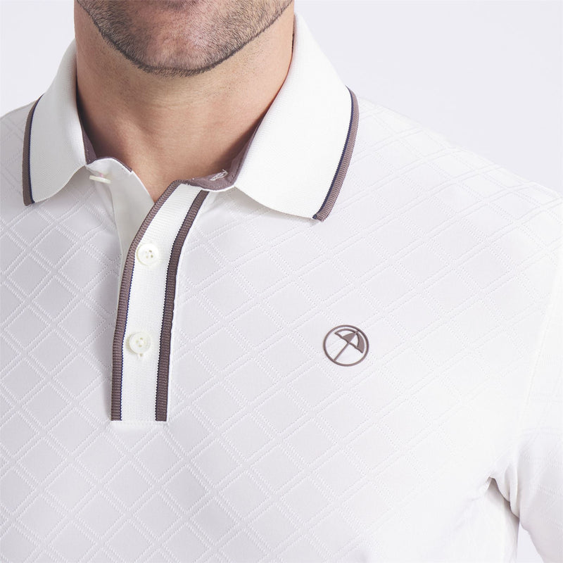 x AP Tipped Jacquard Polo Warm White