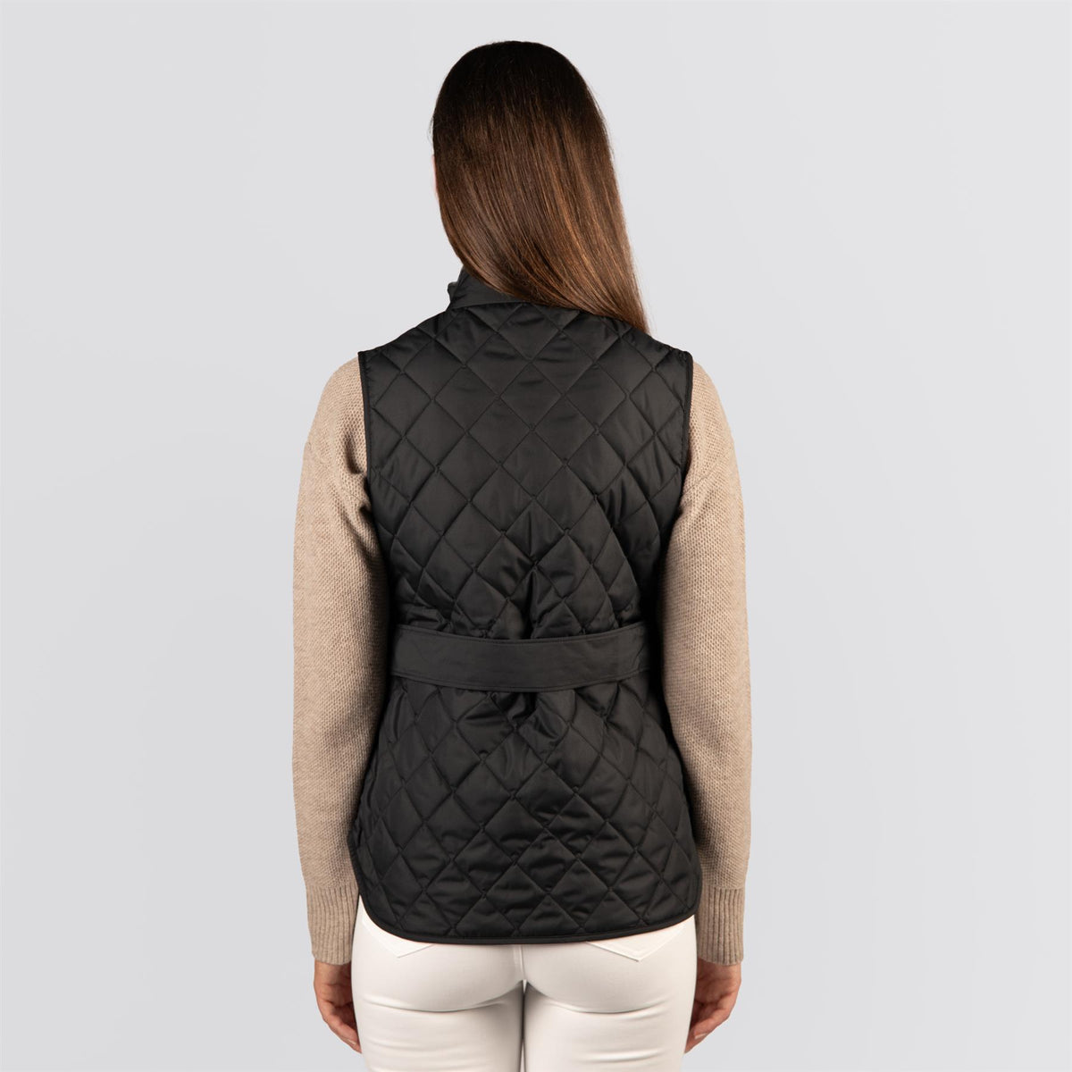 Womens Scout Diamond Quilted Travel Vest Black