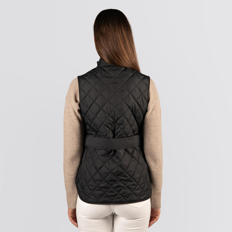 Womens Scout Diamond Quilted Travel Vest Black