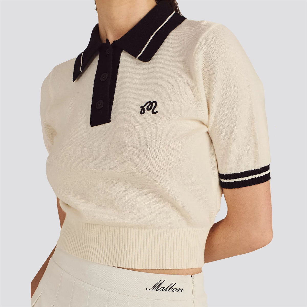 Womens Mikayla Cropped Knit Top Canvas