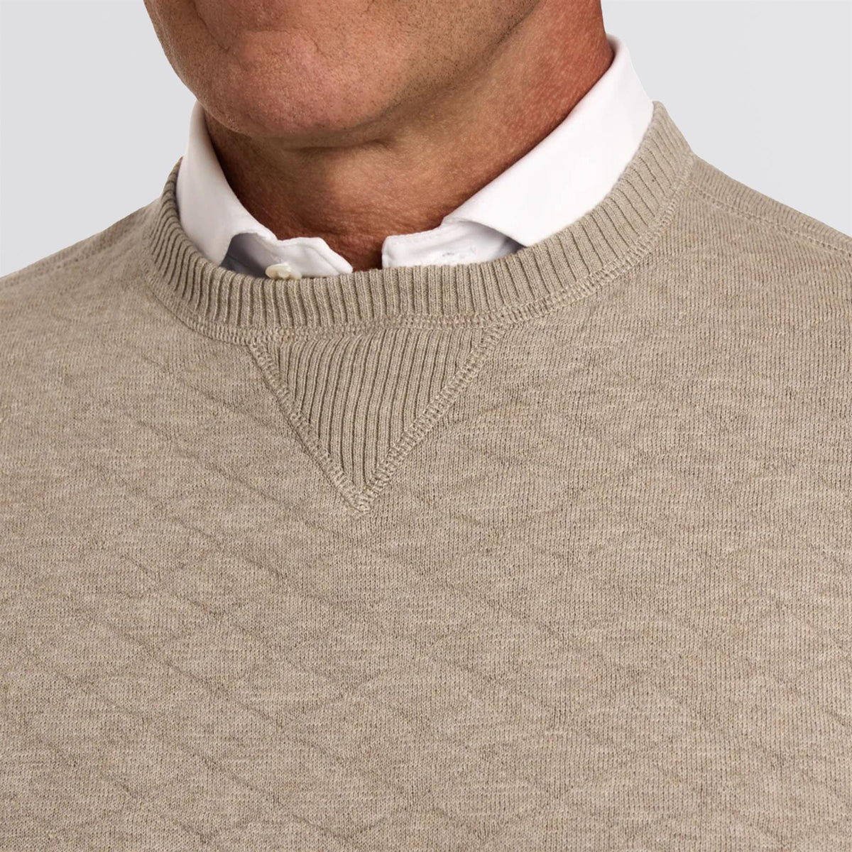 The Ward Jacquard Sweater Heathered Light Dune