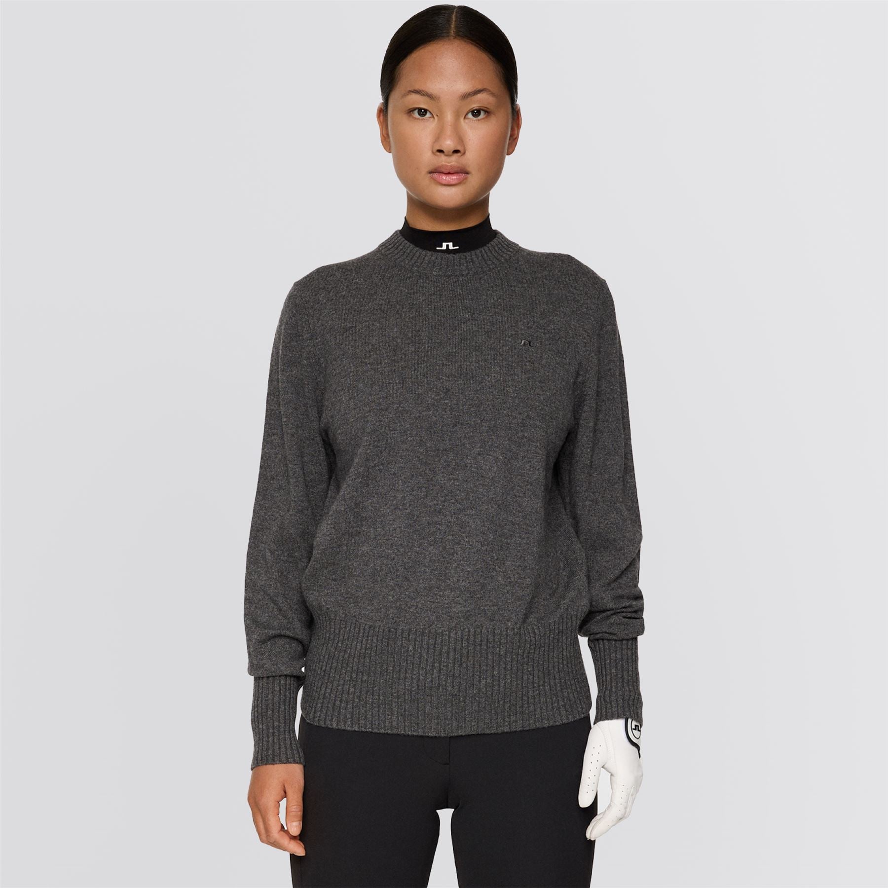 Womens Mina Knitted Sweater Dark Gray Melange