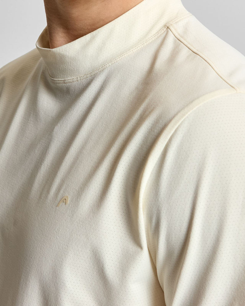 Mock Neck T-Shirt Cream