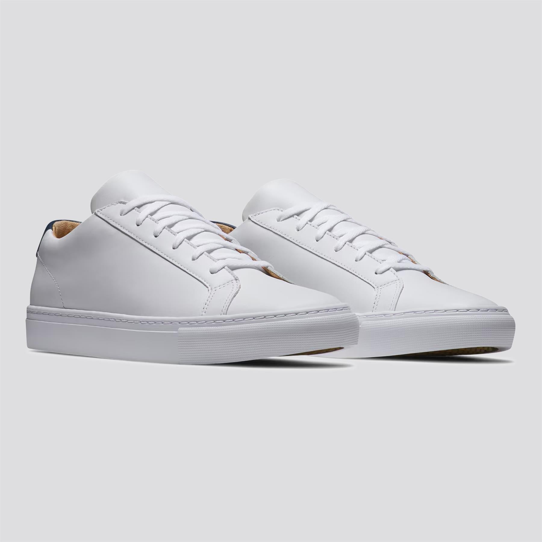 FootJoy FJ COURT Spikeless Golf Shoes White/Navy | TRENDYGOLF USA