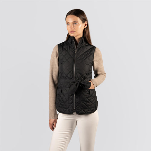 Womens Scout Diamond Quilted Travel Vest Black