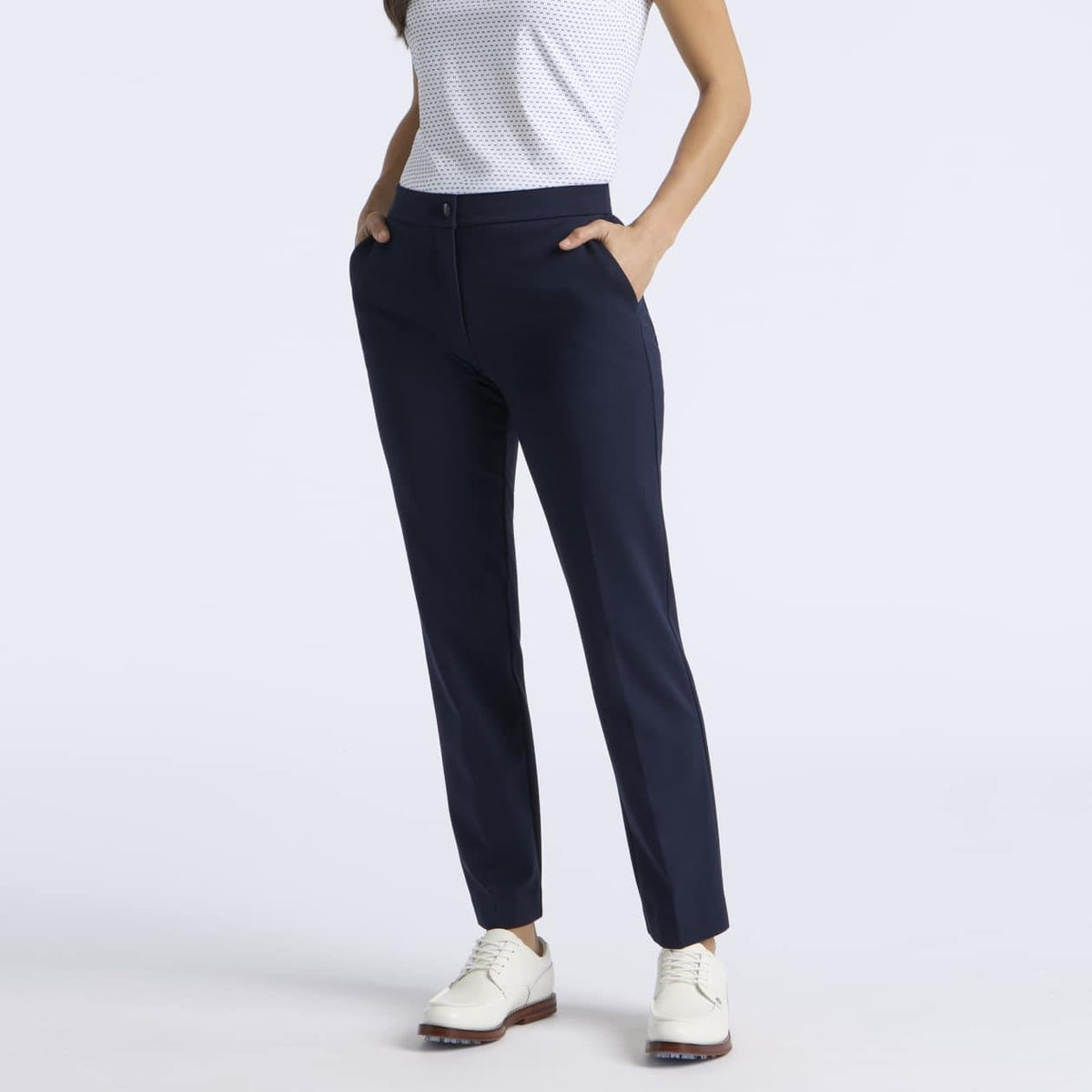 Womens Ponte Slim Fit Trousers Twilight