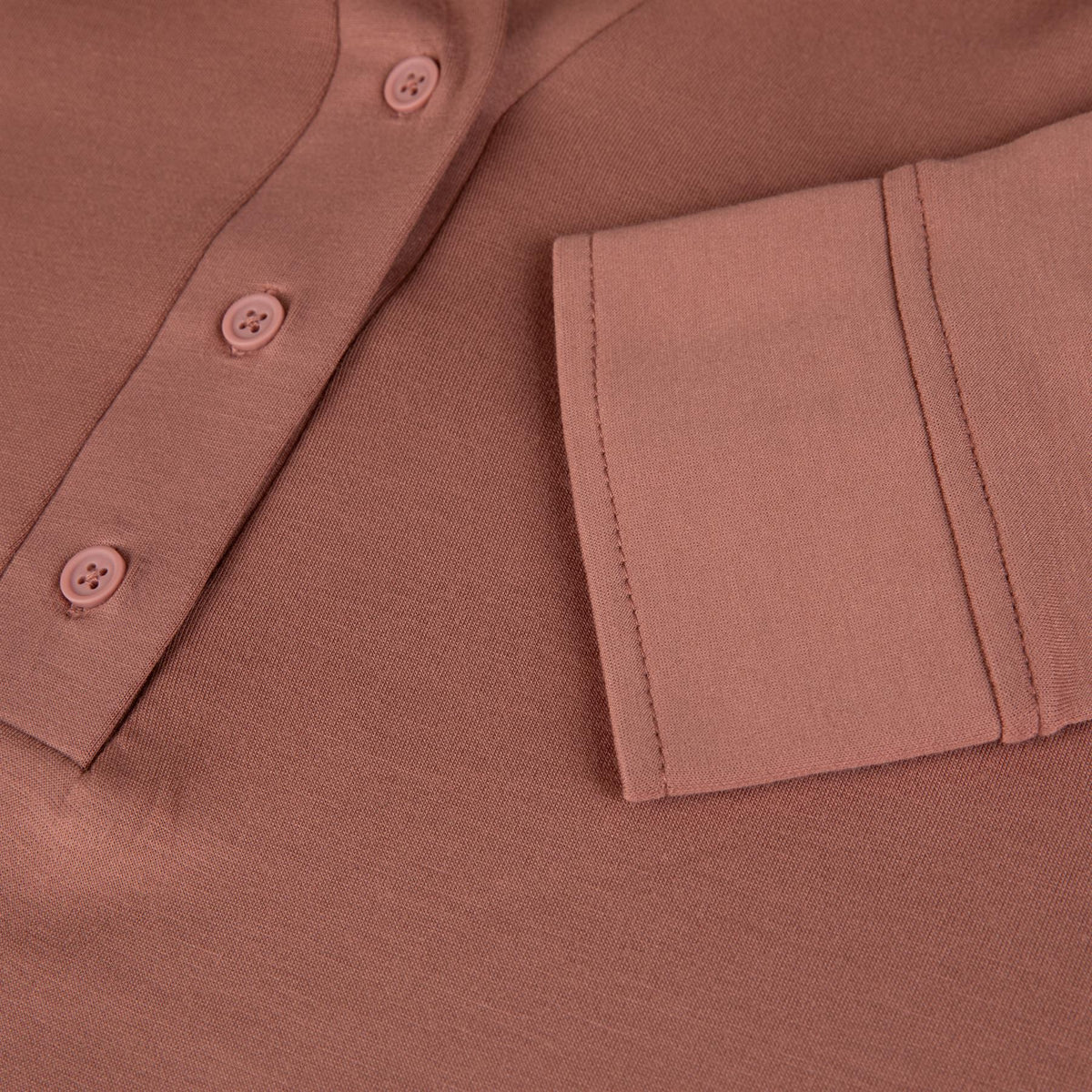 Womens Polo V-Neck Top Mauve