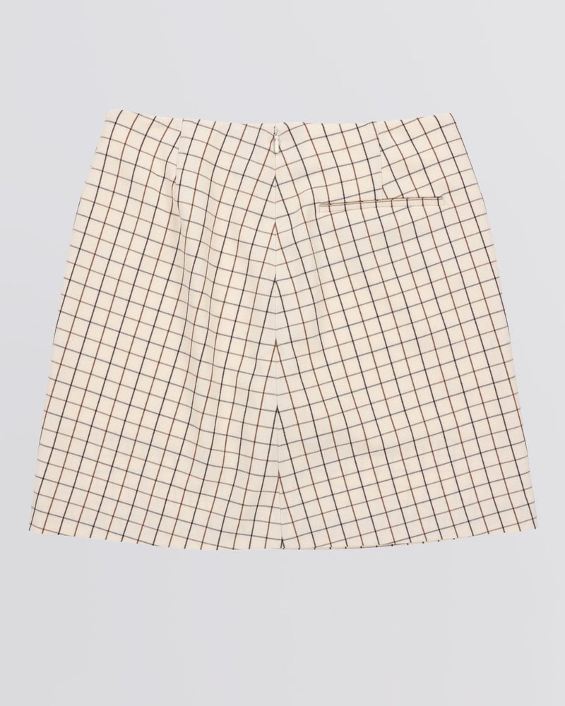 Womens Retro Check A Line Skirt Cream Check
