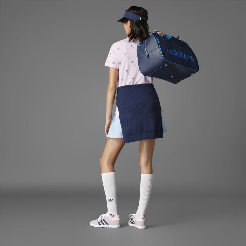 Womens Printed Trefoil Polo Clear Pink/Bluebird