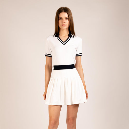 Womens The 5 Star Loosely Pleated Skort White