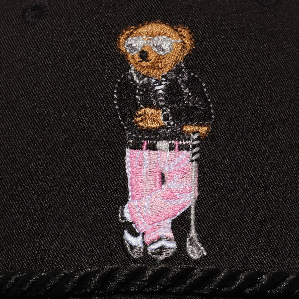 RL Bear High Crown Rope Cap Black