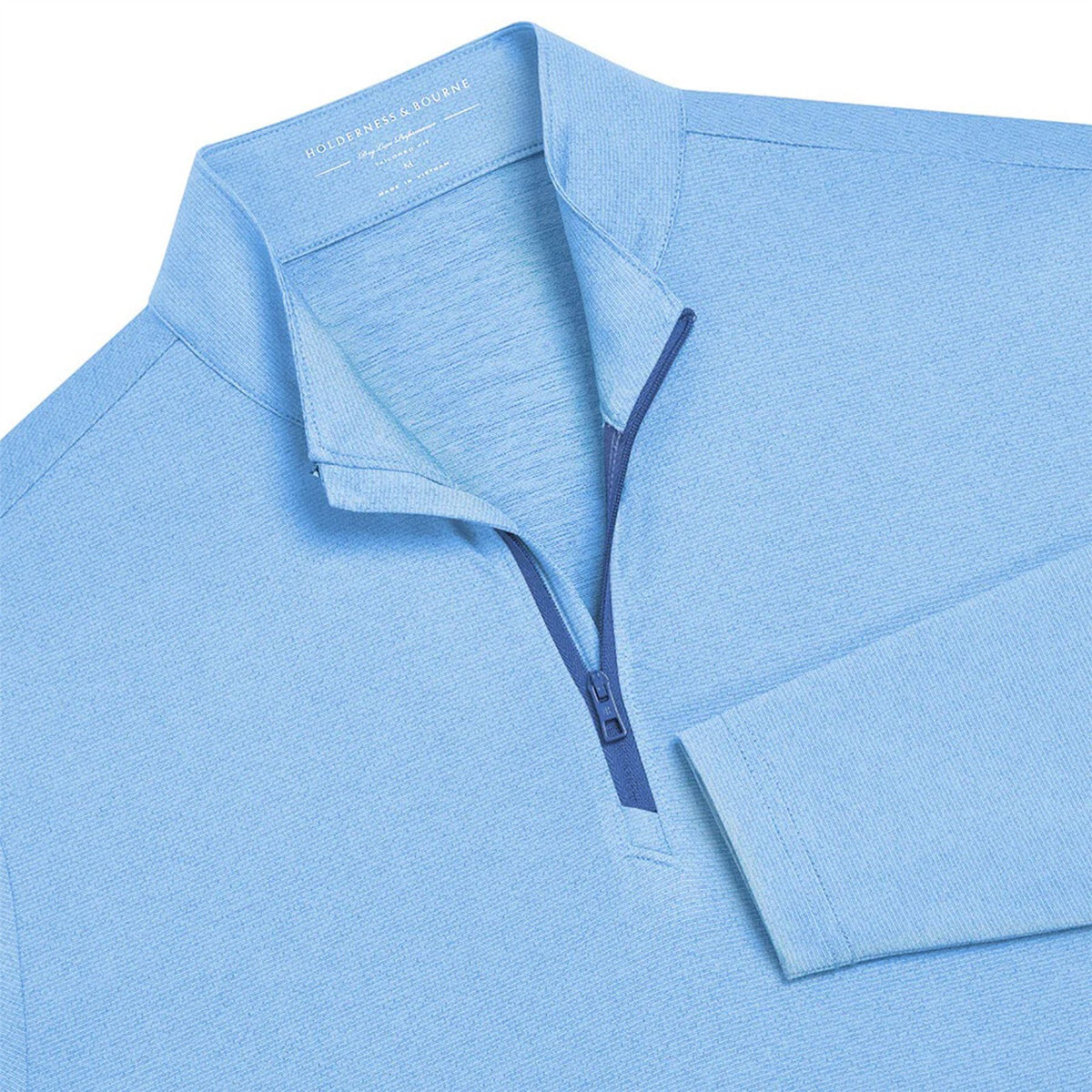The Bell Quarter Zip Pullover Mid Layer Heathered Skye