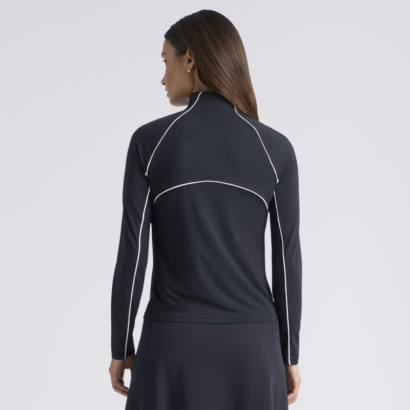 Womens Contrast Mesh Silky Technylon Quarter Zip