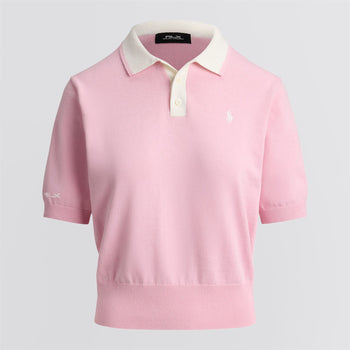 Ralph Lauren RLX Cotton Blend Sweater Polo Light Pink/White Splash