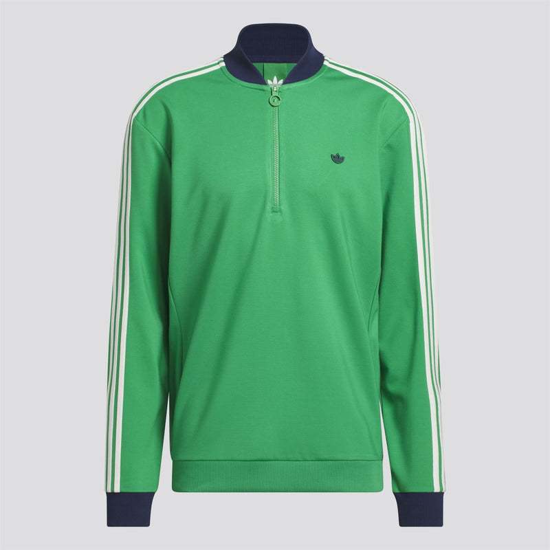 Originals 3-Stripe Quarter Zip Green/Night Indigo