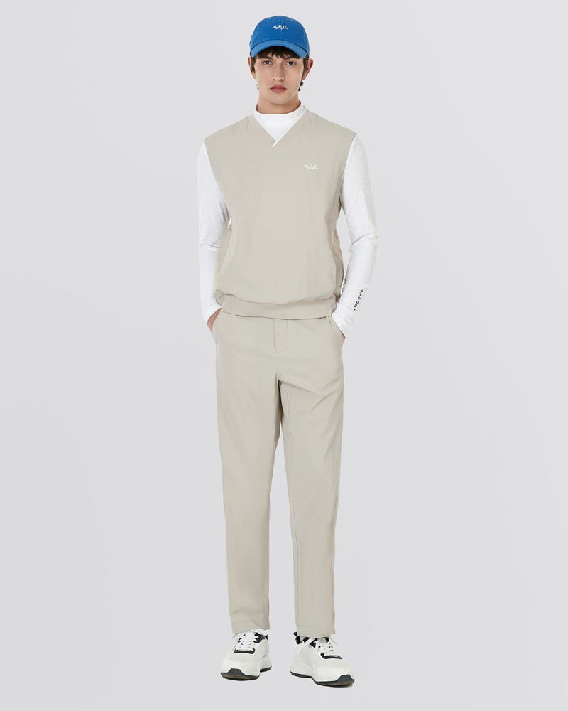 Gaspard V-Neck Woven Vest Grey