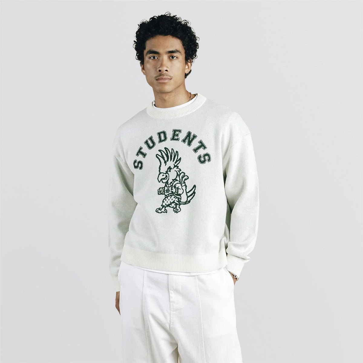 Chip Knit Crew Sweater Cream