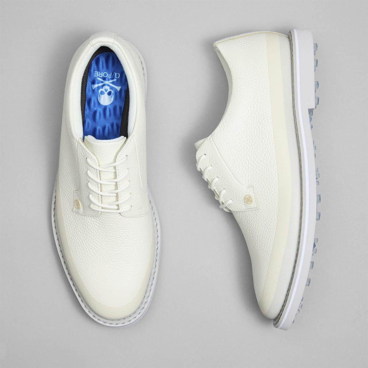 GALLIVANTER Tuxedo Stripe Leather Golf Shoes Snow/Nimbus