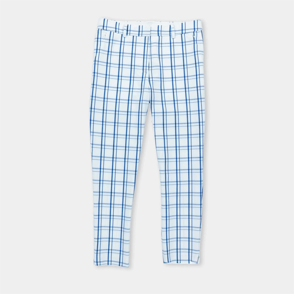 Womens Match Point Check Pant White/Blue Check