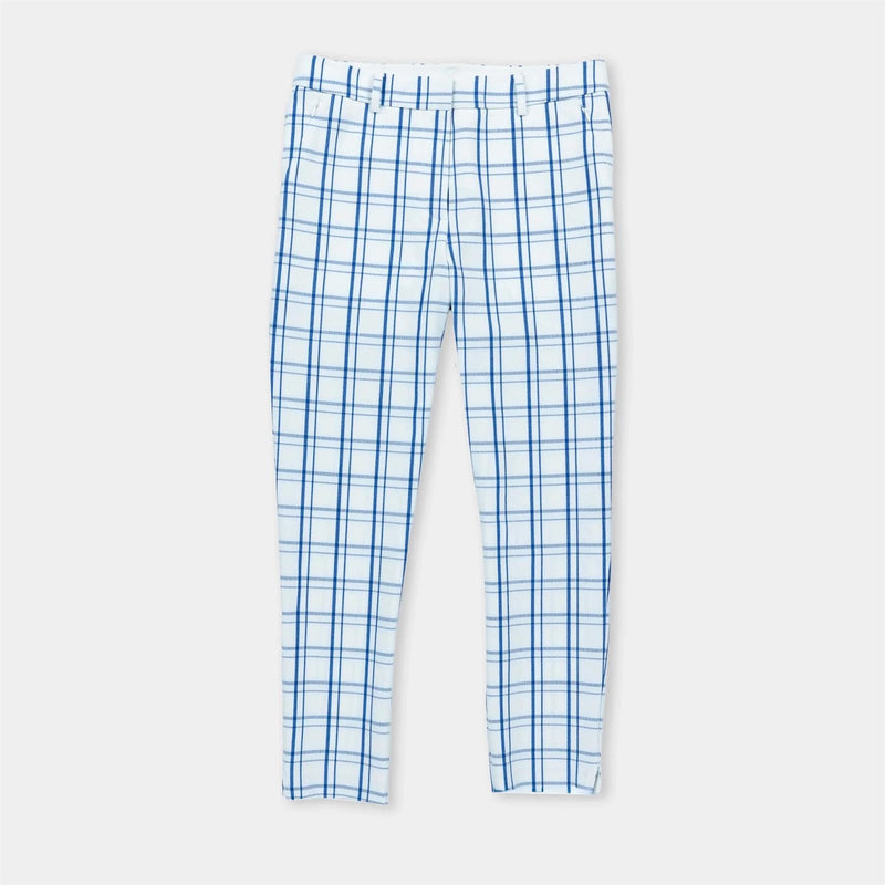 Womens Match Point Check Pant White/Blue Check