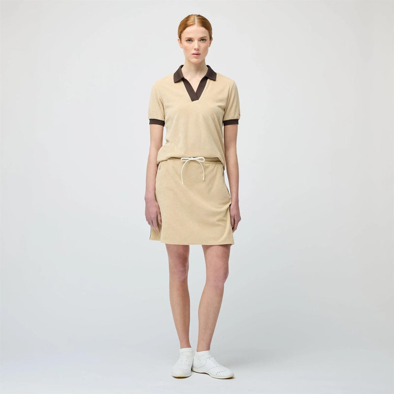 Womens Terry Ribbon Skirt Tan/Coffee