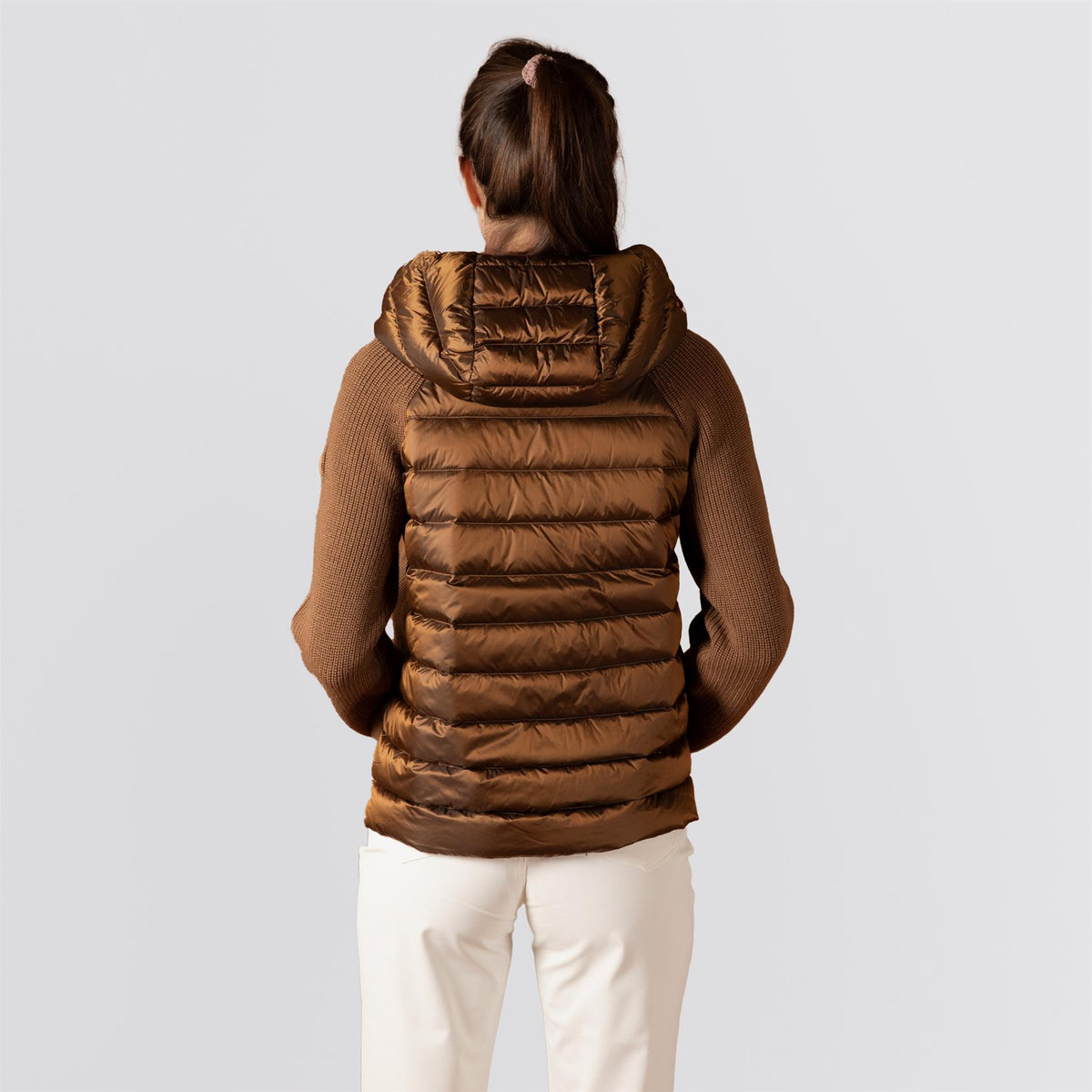 Womens Pamy Hybrid Knit Jacket Brown