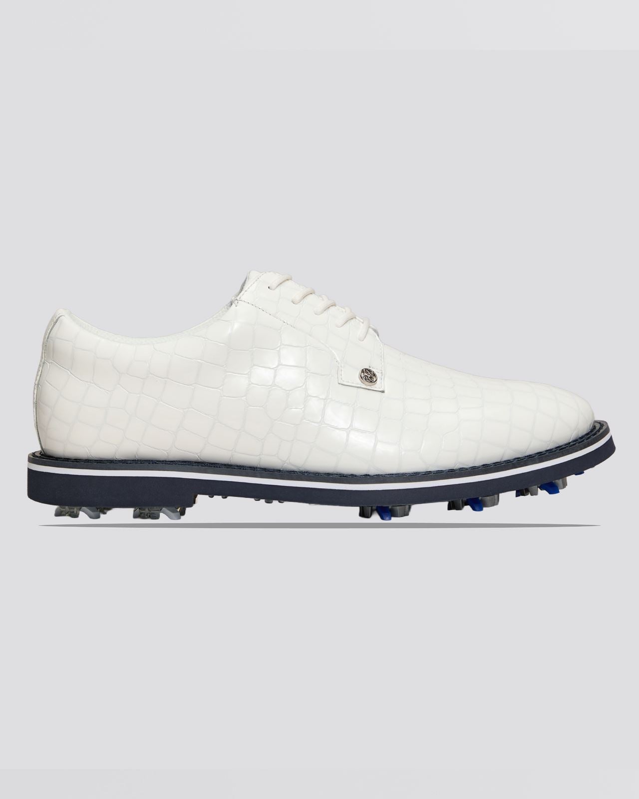 GALLIVANTER G/LOCK Croc Embossed Leather Derby Golf Shoes Snow