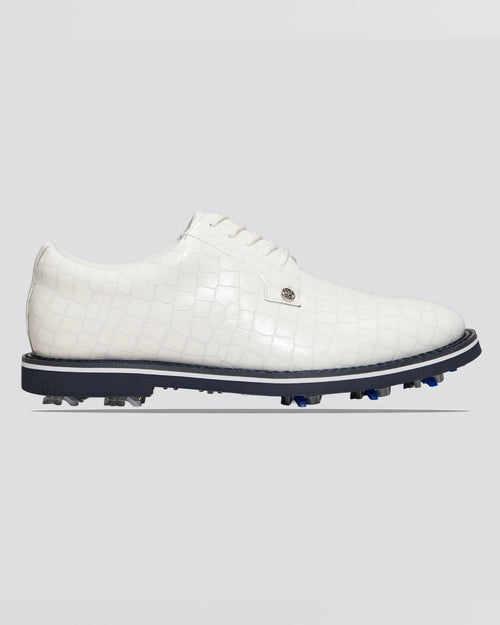 GALLIVANTER G/LOCK Croc Embossed Leather Derby Golf Shoes Snow
