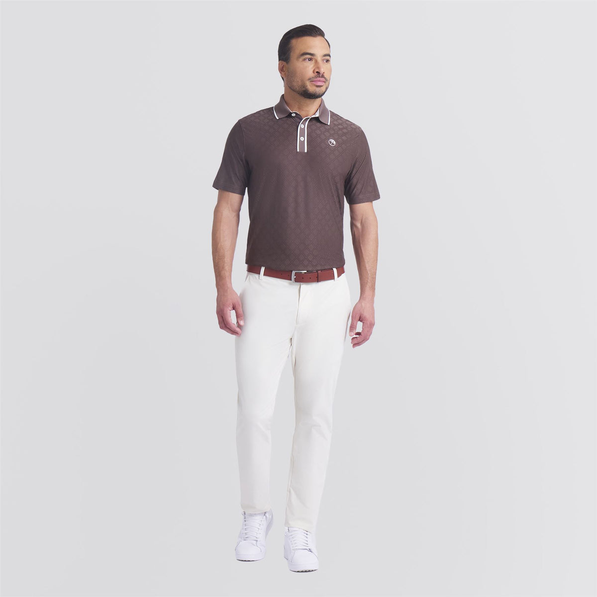 x AP Tipped Jacquard Polo Flat Bronze