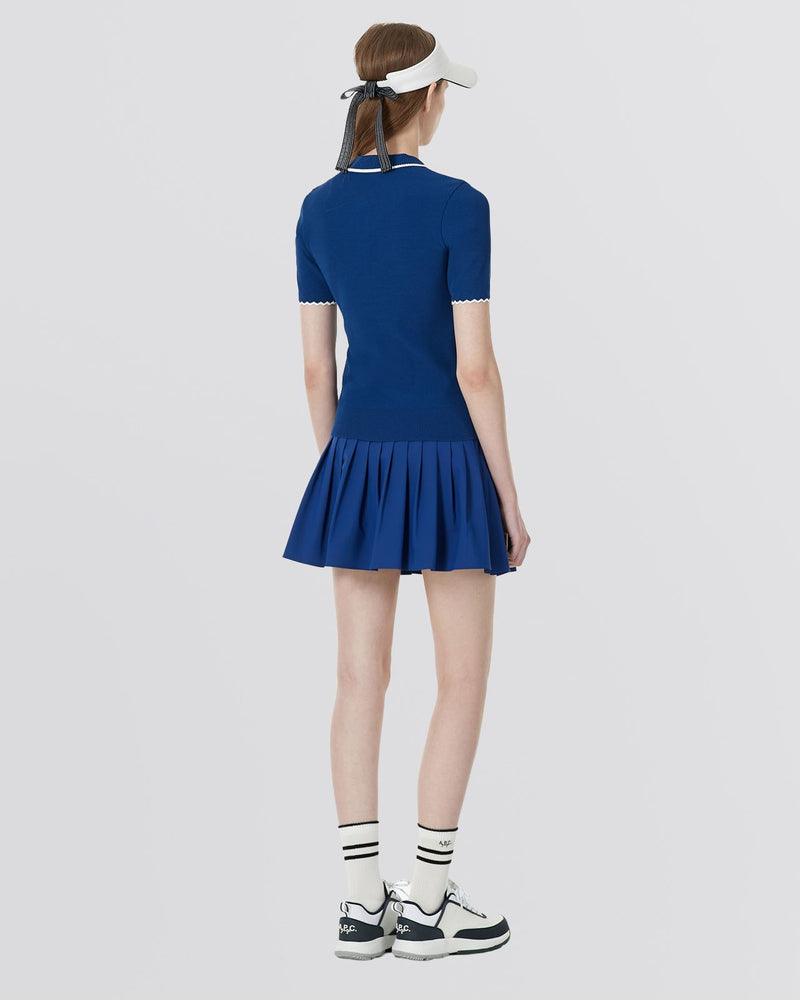 Elodie Short Sleeve Sweater Polo Blue