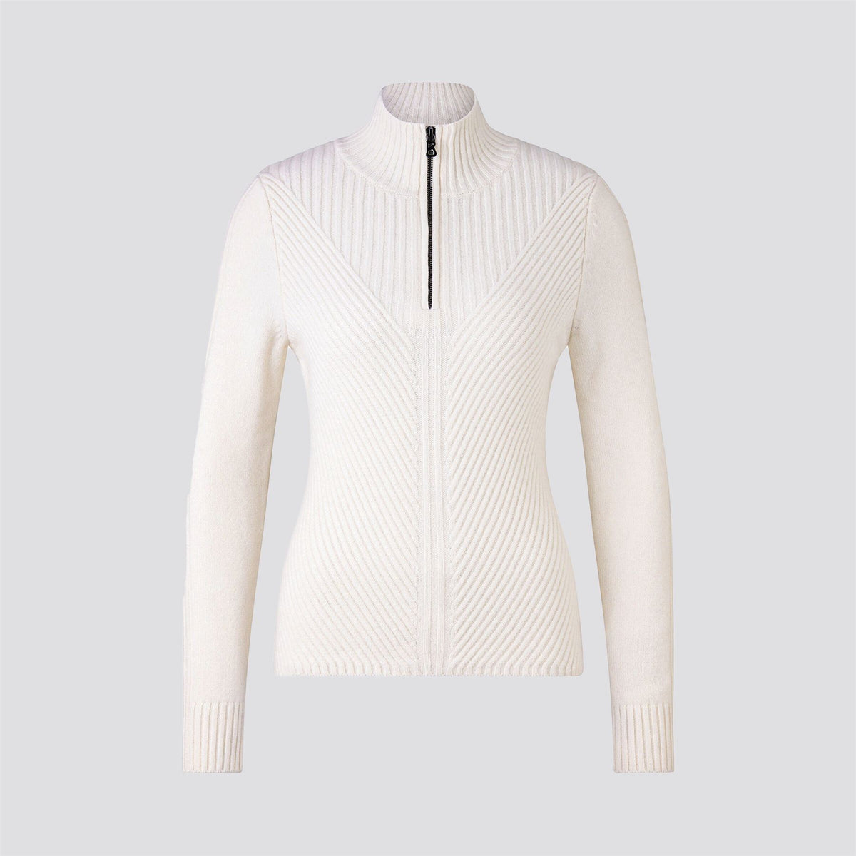 Womens Shannon Cashmere Quarter Zip Sweater White