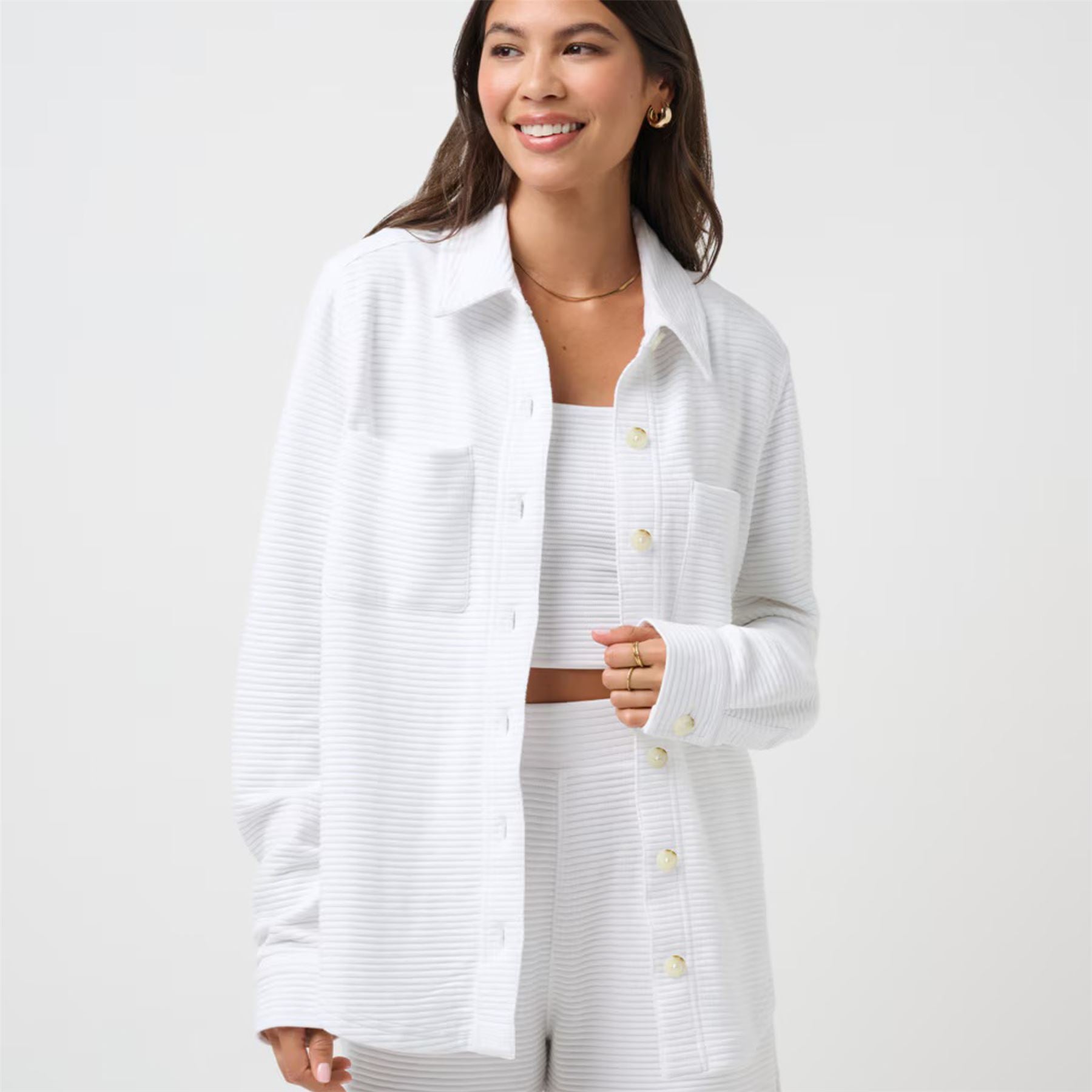 Womens Yacht Me Shacket White