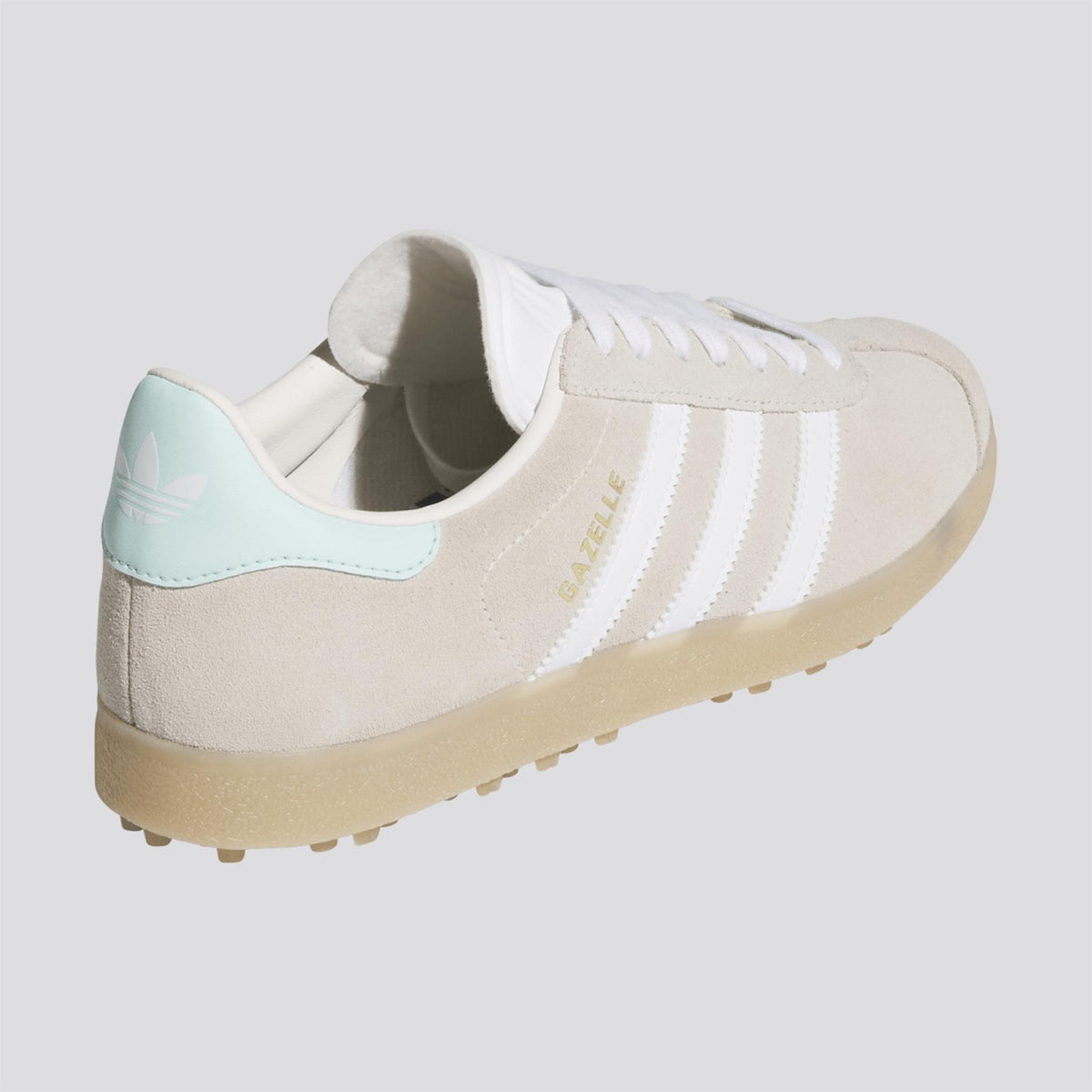 Womens Gazelle Spikeless Golf Shoes Chalk White/Footwear White/Clear Mint