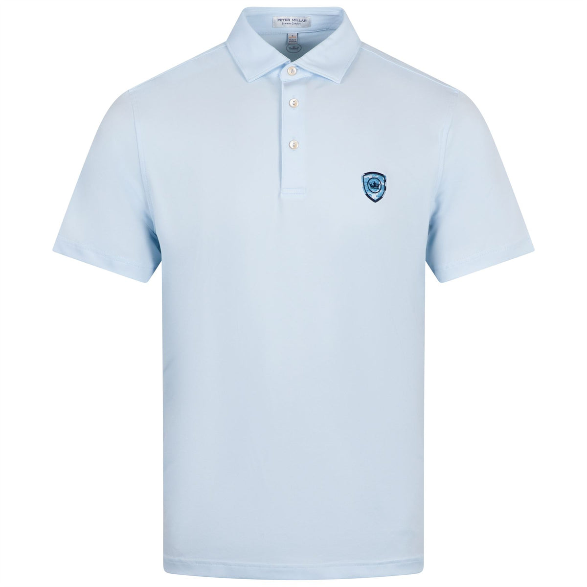 X TRENDYGOLF Camo Shield Solid Performance Jersey Polo Pale Blue