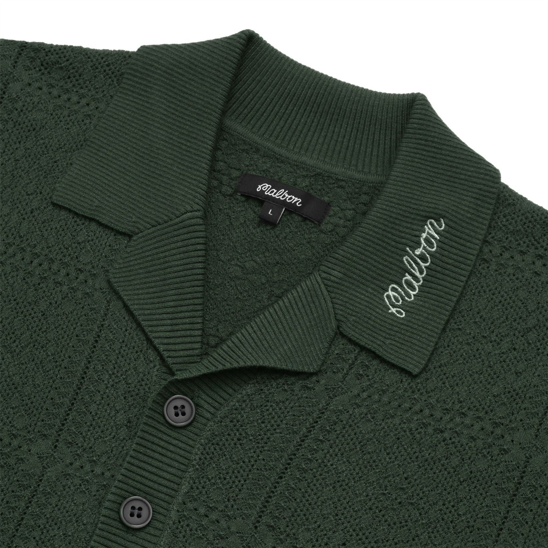 Malbon Golf Resort Crochet Polo Green | TRENDYGOLFUSA.COM