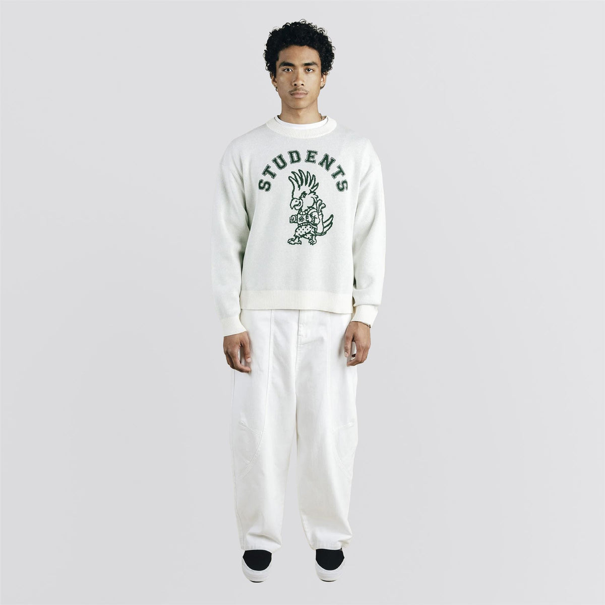 Chip Knit Crew Sweater Cream