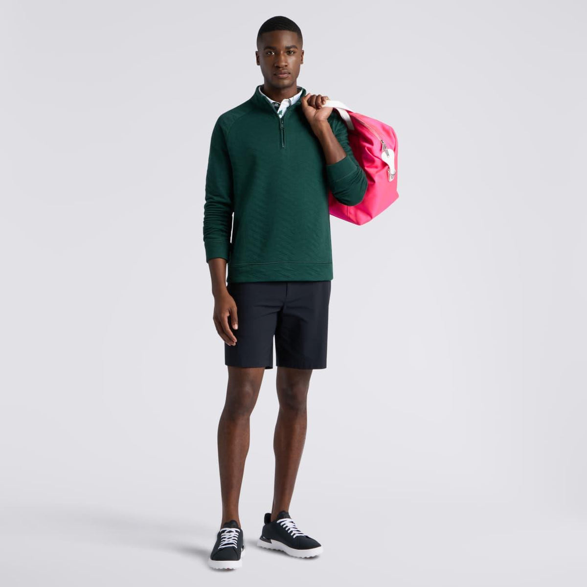 Dunes Cotton Quilted Quarter Zip Pine