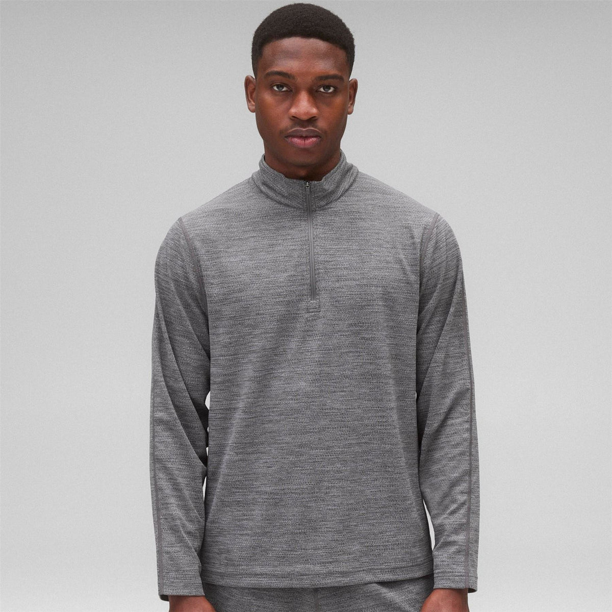 Solotex Mesh Tiebreak Quarter Zip Carbon