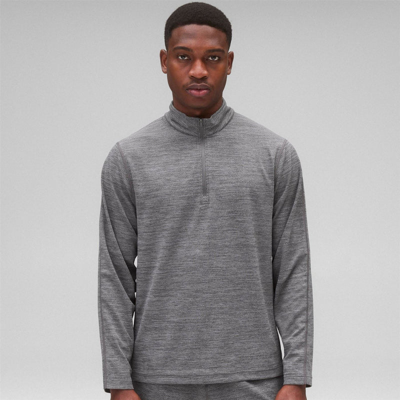 Solotex Mesh Tiebreak Quarter Zip Carbon