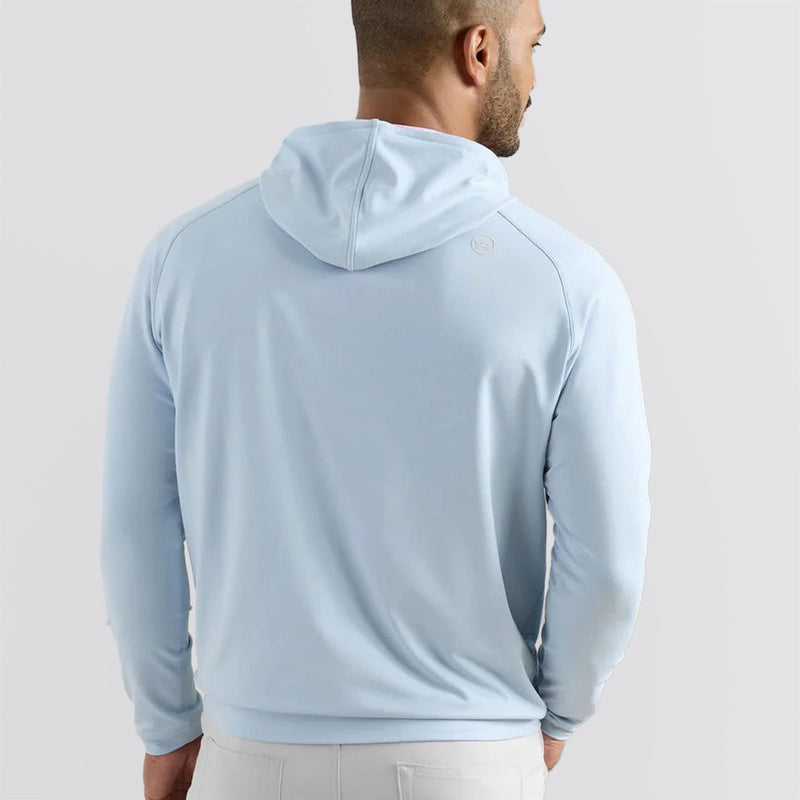 Pine Performance Quarter-Zip Hoodie Stream Blue
