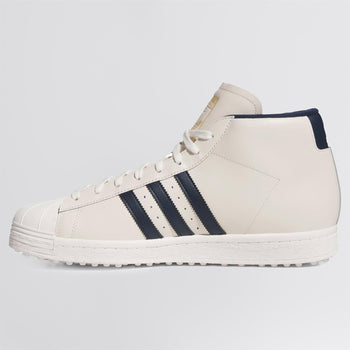 adidas Originals アディダス スニーカー PRO MODEL MIDCUT SPIKELESS GOLF SHOES JQ7722 CHALK INDIGO GOLD プロ モデル ミッドカット スパイクレス ゴルフシューズ チョーク インディゴ ゴールド メンズ レディース adidas Golf Originals Pro Model Midcut Spikeless Golf Shoes Chalk