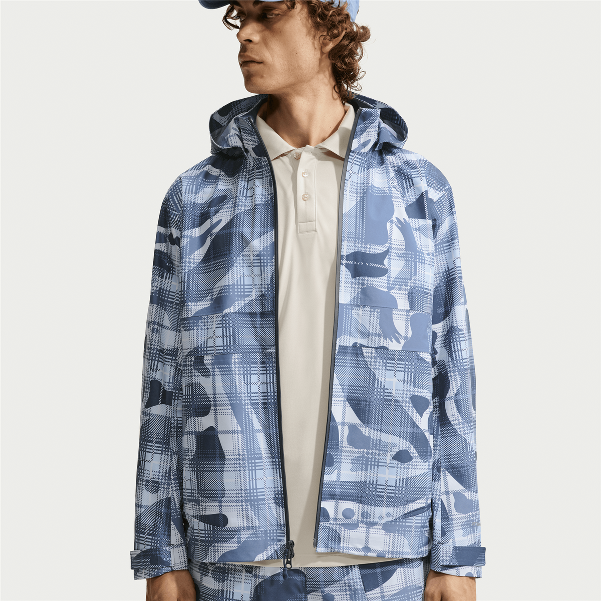 Storm-Fit Adv Tartan Camo Golf Jacket Loose Fit College Navy/White