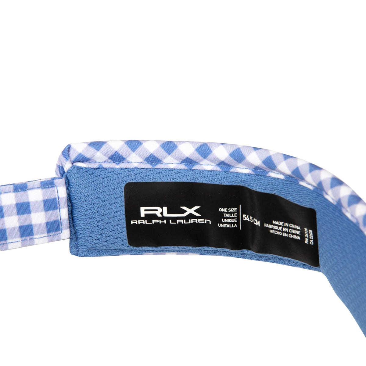 Womens Performance Visor Blue Gingham