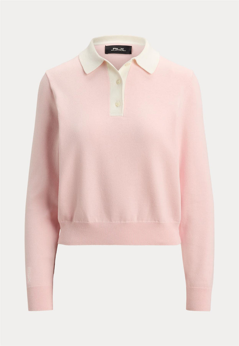 RLX Womens Cotton Blend Sweater Polo Acacia Pink