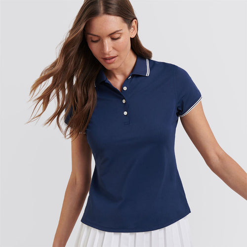 Womens Canterbury Tipped Sport Mesh Polo Navy/White
