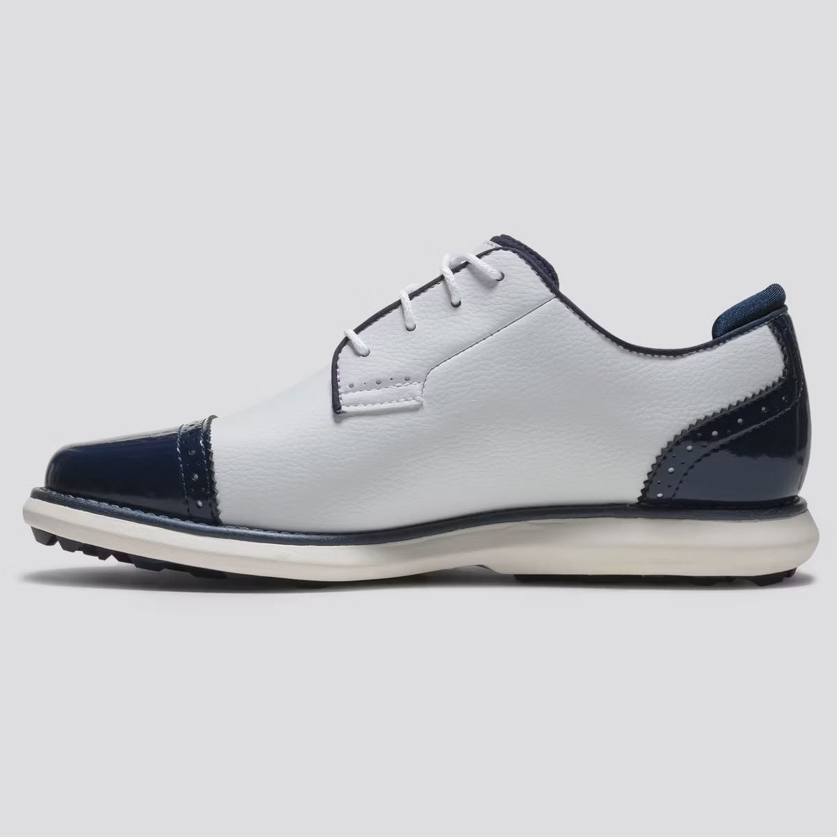Womens Traditions Spikeless Laced Golf Shoes White/White/Navy