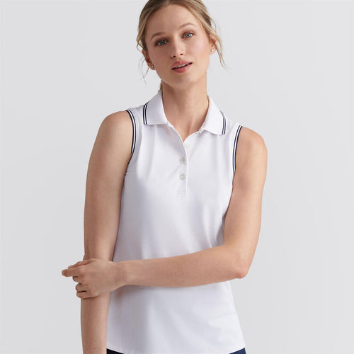 Womens Canterbury Tipped Sport Mesh SL Polo White/Navy